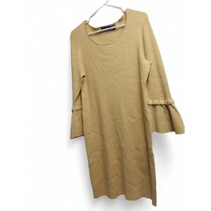 Women's size xl Nino leanard dress. Mustard yellow. Bell sleeves.